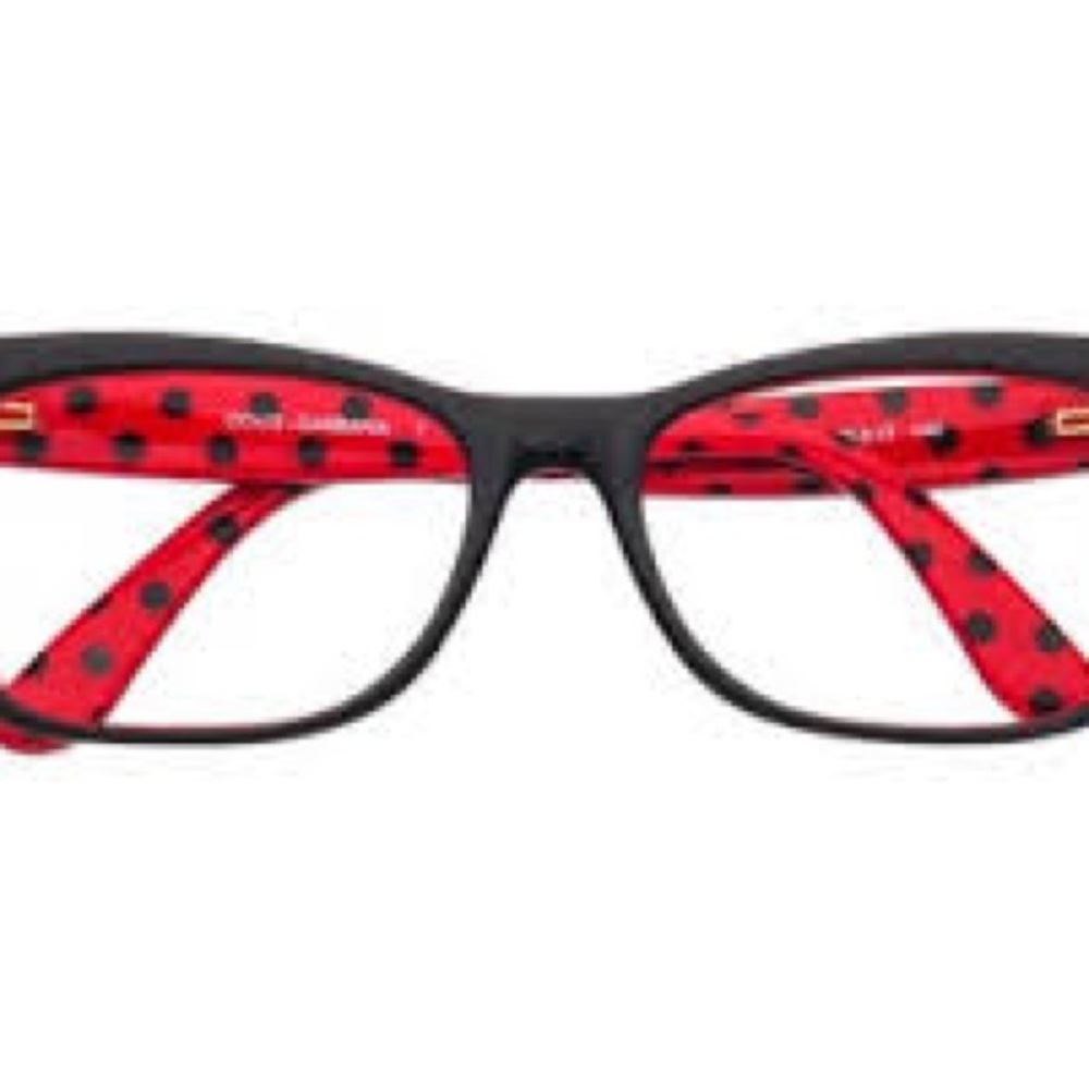 Dolce & Gabbana Black Frame with Red Polka Dot Accents
